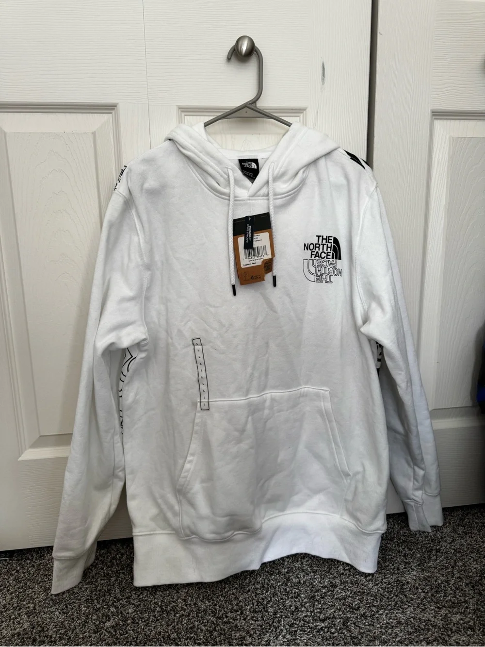 The North Face White Pullover Hoodie with Logo